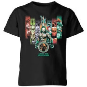 Image of Aquaman Unite The Kingdoms Kids T-Shirt - Black - 5-6 Years