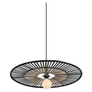 Image of Larissa Lighting - Larissa Pehcevo Ceiling Pendant Lamp Bamboo 1x E27 Black