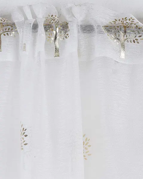 Image of Birch Tree Foil Print Voile Cream 145X229 TD69711