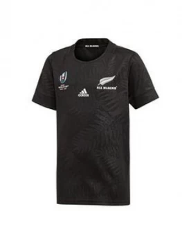 Image of Adidas Youth All Blacks Rugby World Cup Home Jersey