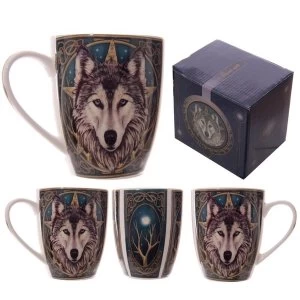 Image of Fantasy Wolf Head Design New Bone China Mug
