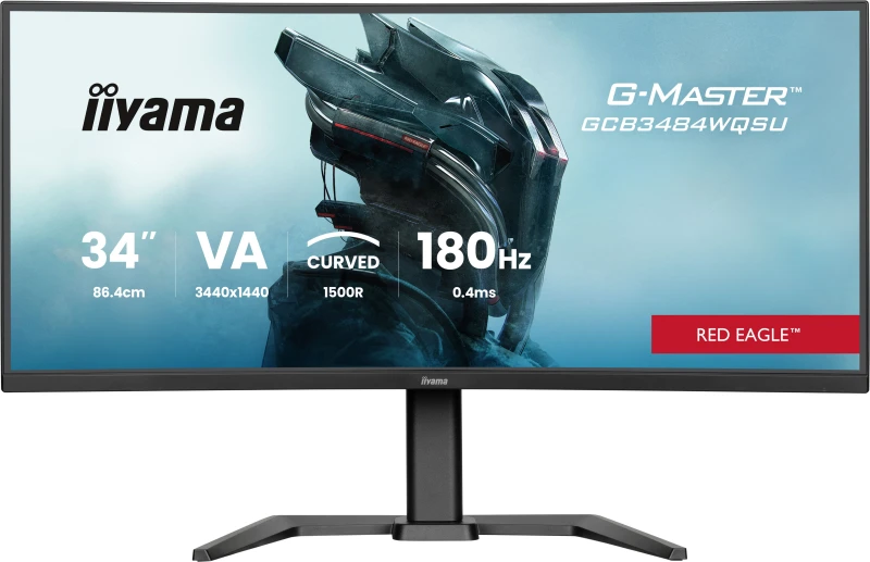Image of iiyama G-Master Red Eagle GCB3484WQSU-B1 34" UWQHD 180Hz Curved Gaming Monitor with FreeSync Premium - Black