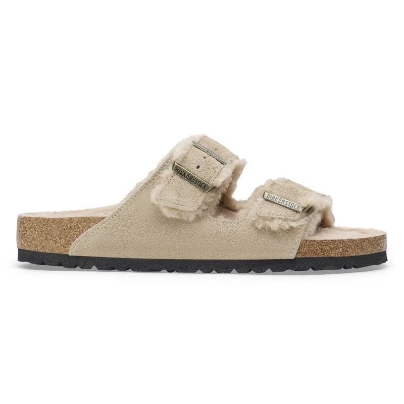 Image of Birkenstock Sandals Birkenstock Arizona Suede Leather Beige Unisex 43 Etroit