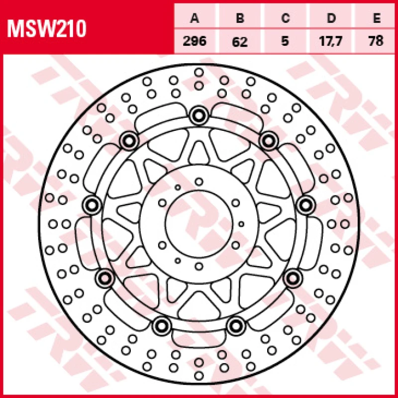 Image of TRW Lucas Brake disc MSW210, floating