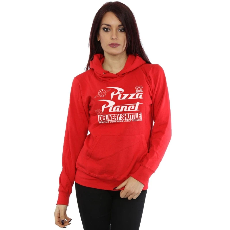 Image of Disney Toy Story Pizza Planet Logo Hoodie Red female