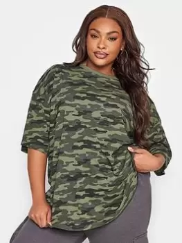 Image of Yours Boxy Tee 2 Pack - Black/camo, Black, Size 20, Women