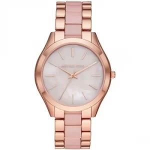 Image of Michael Kors Slim Runway Rose Gold Plated Bracelet Watch