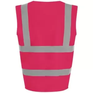 Image of PRO RTX Unisex Adult Sleeveless Hi-Vis Vest (XXL) (Pink) - Pink