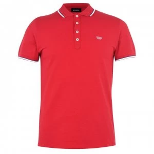 Image of Diesel Tipped Polo Shirt - Red 44l