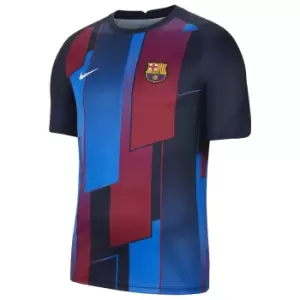 Image of 2021-2022 Barcelona Pre-Match Training Shirt (Blue)