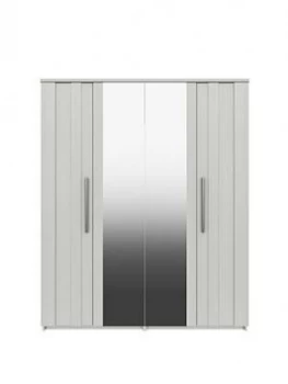 Image of Taylor Part Assembled 4 Door Mirrored Wardrobe