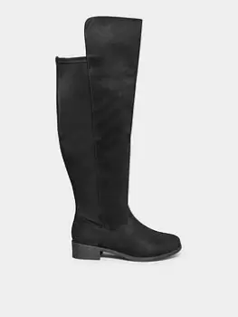 Image of Yours Extra Wide Fit Stretch Over The Knee Boot - Black, Size E, Women