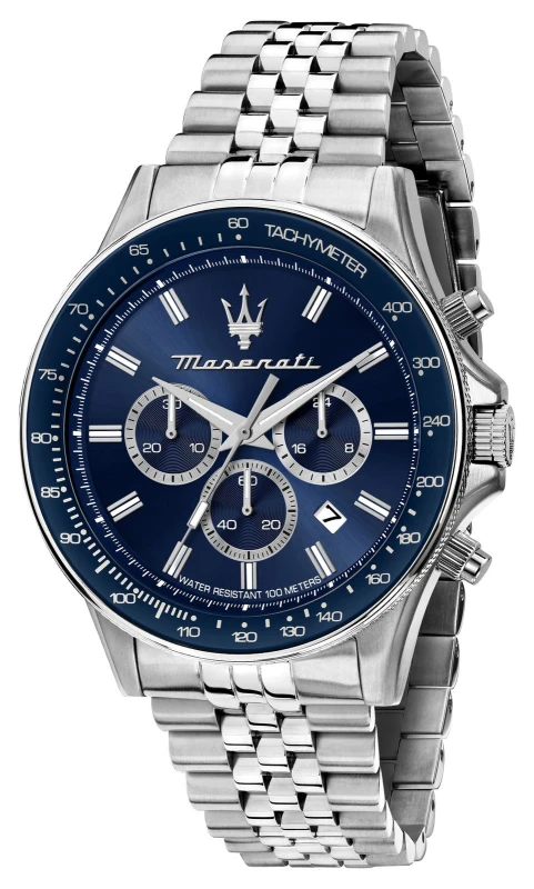 Image of Maserati Sfida 44mm Chr Blue Dial SS Br Blue male