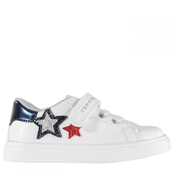 Image of Tommy Hilfiger Tommy Lace Velcro Star Trainers - Wht/Blue Y003