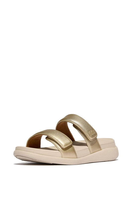 Image of FitFlop Womens F-Mode Go Sandals in Gold Size: 4 Gold Female 4