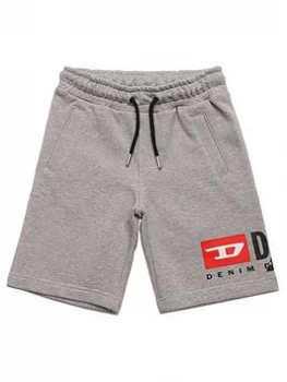 Image of Diesel Boys Cut Logo Jog Shorts - Grey Marl, Size 14 Years
