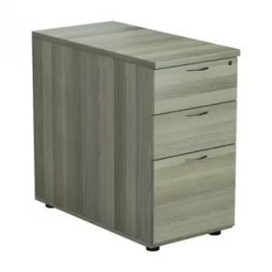 Image of Jemini Grey Oak 3 Drawer Desk High Pedestal D800 KF78951