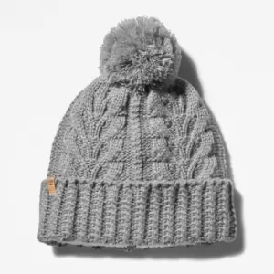 Image of Timberland Autumn Woods Cable Beanie For Her In Grey Light Grey, Size ONE