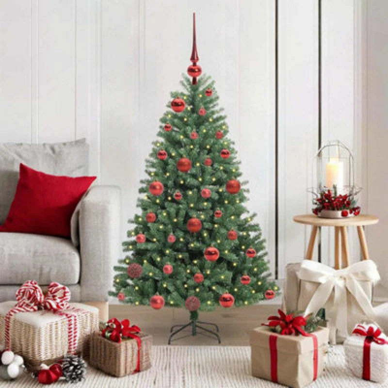 Image of Vidaxl Artificial Hinged Christmas Tree Green 120 Cm Pvc And Metal