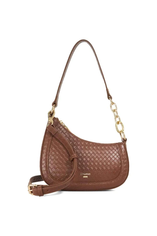 Image of Dune London Womens 'Direction' Leather Shoulder Bag in Brown Brown Female One Size