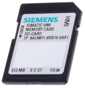 Image of Siemens Memory Card For Use With HMI Mobile Panel 177, Mobile Panel 277, Mobile Panel 377, OP 77, TP/OP 177/277