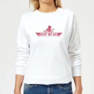 Image of Nintendo Mario Kart Here We Go Mario Womens Sweatshirt - White - M