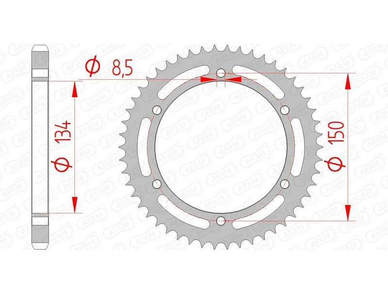 Image of AFAM Steel Standard Rear Sprocket 16203 - 428