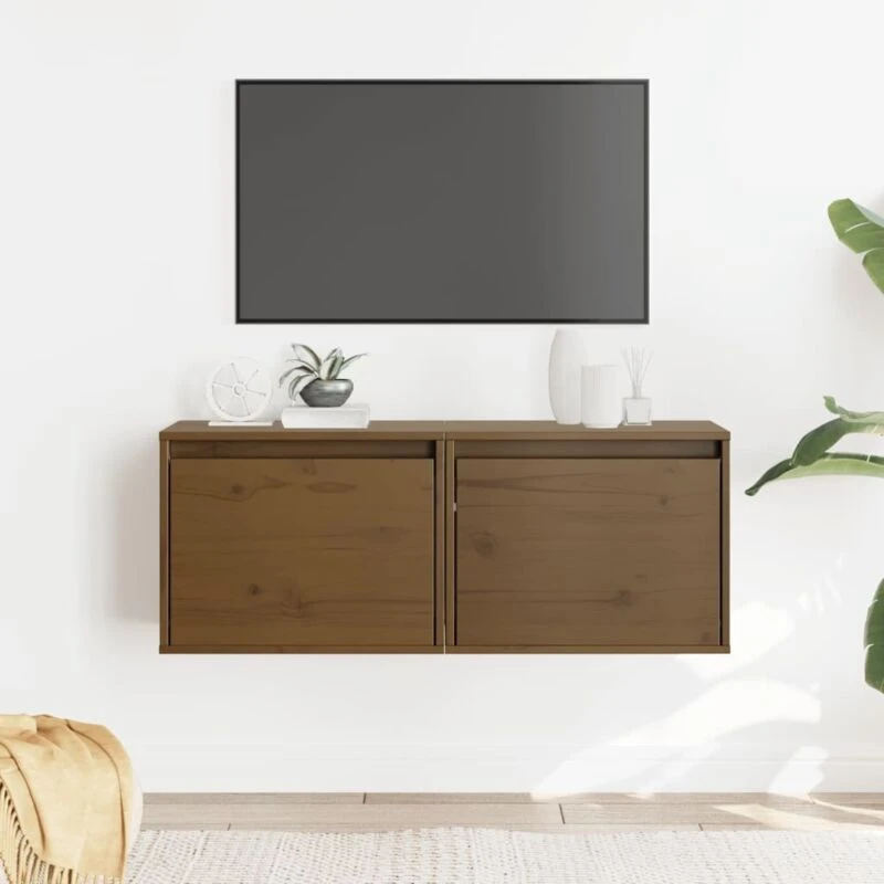 Image of VIDAXL Vidaxl - Wall Cabinets 2 pcs Honey Brown 45x30x35cm Solid Pinewood 8720286840344