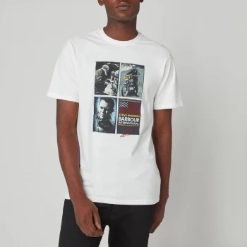 Image of Barbour X Steve McQueen Mens Multi Steve T-Shirt - Whisper White - M