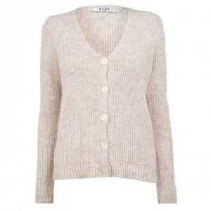 Image of NA-KD Knitted Hairy Cardigan - Beige