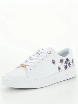 Image of Ted Baker Keilie Juniper Leather Cupsole Trainer - White, Size 37, Women