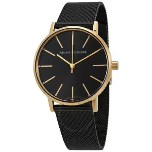 Image of Armani Exchange Womens Multifunction Leather Watch - Black