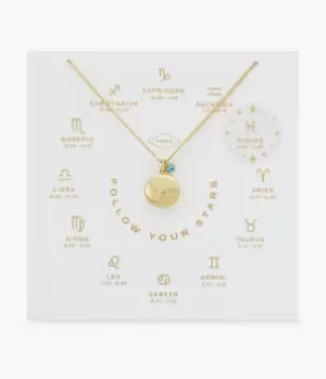 Image of Fossil Women Pisces Crystal Gold Tone Brass Pendant Necklace