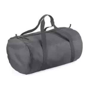 Image of BagBase Packaway Barrel Bag / Duffle Water Resistant Travel Bag (32 Litres) (One Size) (Graphite Grey/ Graphite Grey)