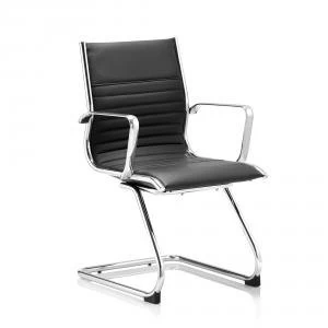 Image of Sonix Ritz Cantilever Chair With Arms Bonded Leather Black Ref