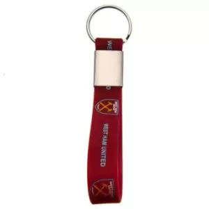 Image of West Ham United FC Silicone Keyring (One Size) (Red)