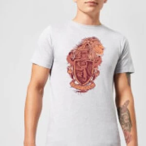 Image of Harry Potter Gryffindor Drawn Crest Mens T-Shirt - Grey - M