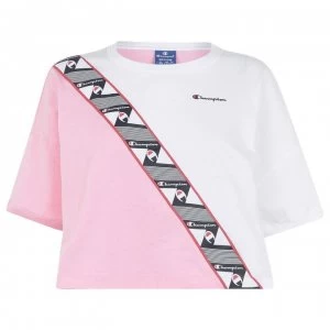 Image of Champion Tape Crop T Shirt - CNP/WHT PS024