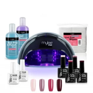 Image of Mylee Black Convex Curing Lamp Kit with Gel Nail Polish Essentials Set