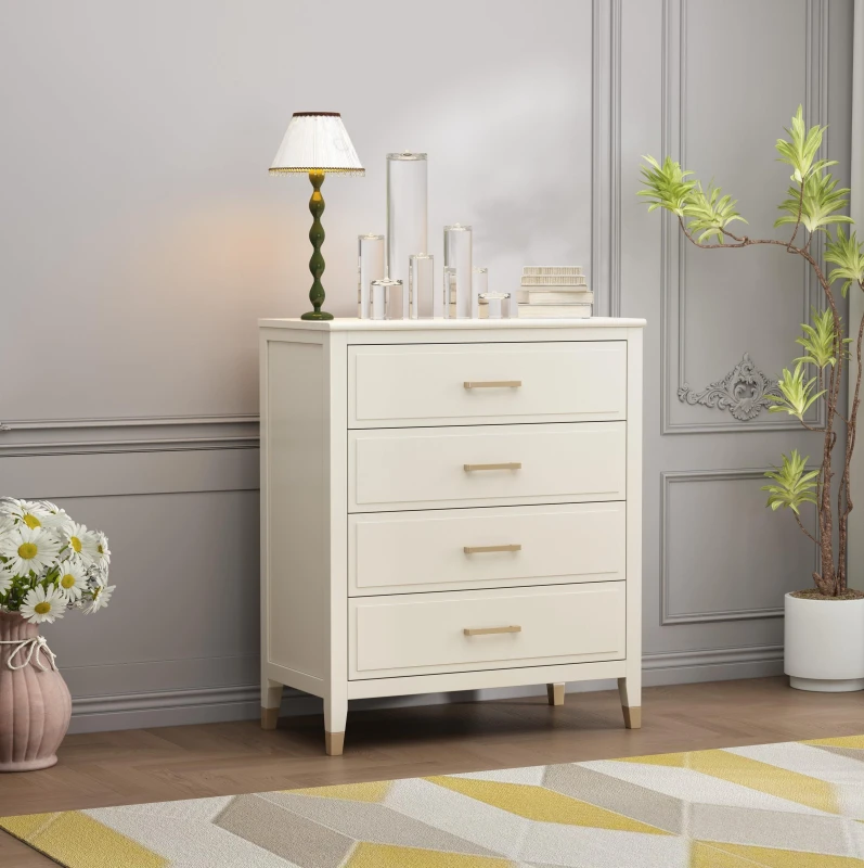 Image of Cabinet Bits Palazzi 4 Drawer Chest of Drawers in Off-White Off-White Unisex