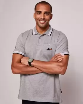 Image of Cotton Traders Mens Guinness Short Sleeve Pocket Polo Shirt in Grey