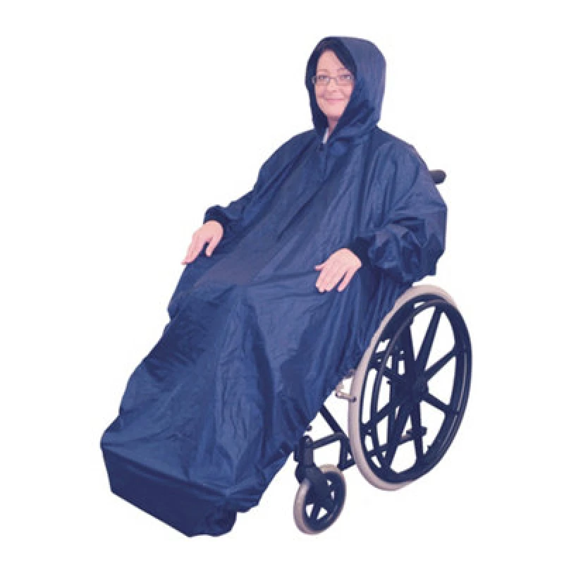Image of Loops Blue Polyester Wheelchair Mac with Sleeves - Waterproof Fabric Machine Washable Multi