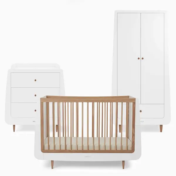 Image of SnuzKot Skandi 3 Piece Nursery Furniture Set 'Oak'