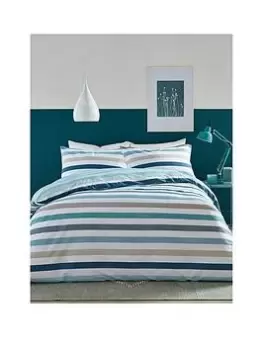 Image of Fusion Fusion Carlston Stripe Blue Duvet Set - Ks