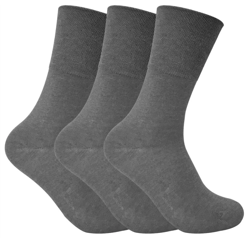 Image of Sock Snob 3 Pairs Ladies Thermal Diabetic Socks - 4-8 UK / Grey