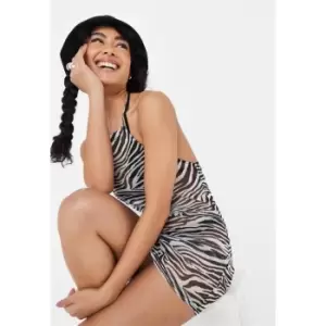 Image of Missguided Zebra Ring Cover Up Dress - White