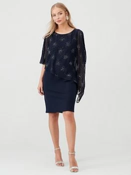 Image of Wallis Stardust Sparkle Overlayer Dress - Ink, Size 10, Women