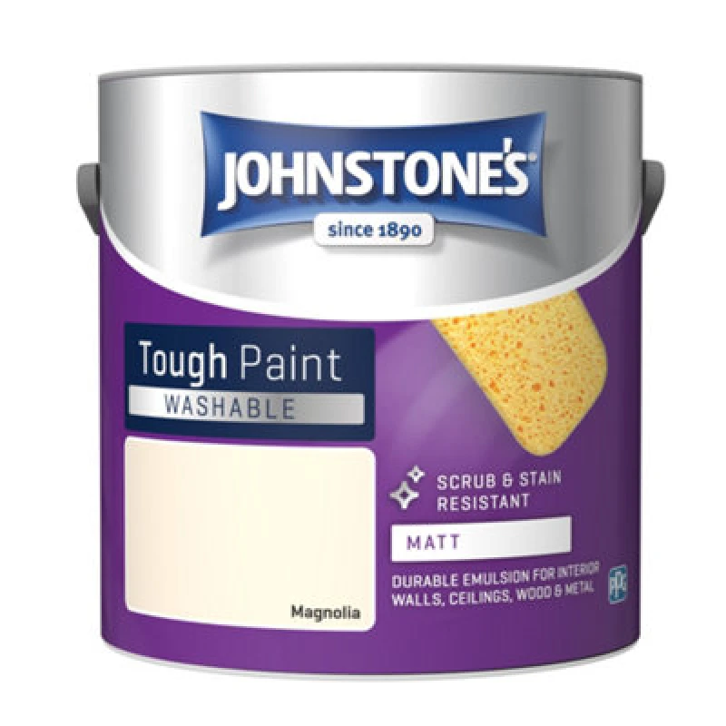 Image of Johnstone's Washable Matt Emulsion Paint, 2.5L, Magnolia