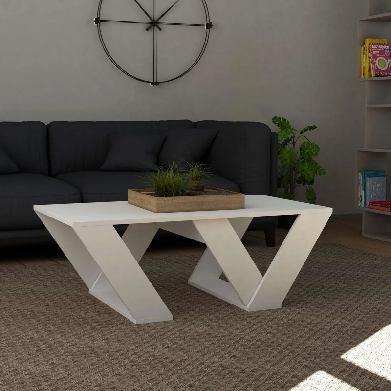 Image of DECORTIE Decortie - Pipra Modern Coffee Table White Multipurpose h 40cm - White M.SH.13142.2