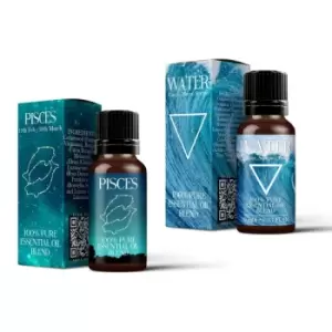 Image of Water Element & Pisces Zodiac Sign Astrology Essential Oil Blend Twin Pack (2x10ml)